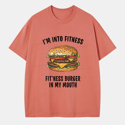 Vintage I’M Into Fitness Fit’Ness Burger In My Mouth Classic T-Shirt