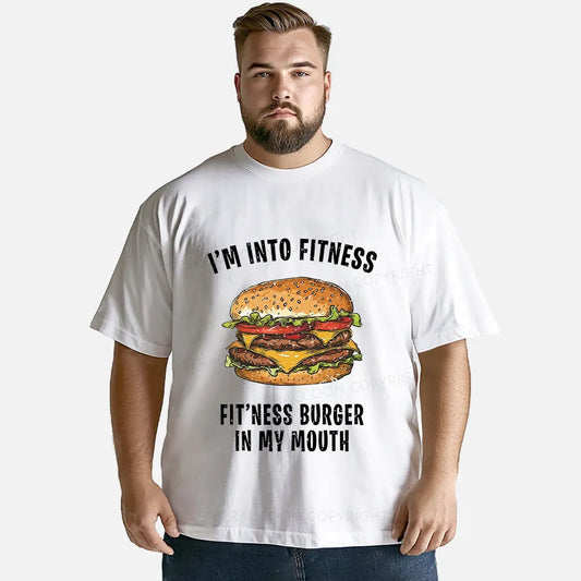 Vintage I’M Into Fitness Fit’Ness Burger In My Mouth Classic T-Shirt