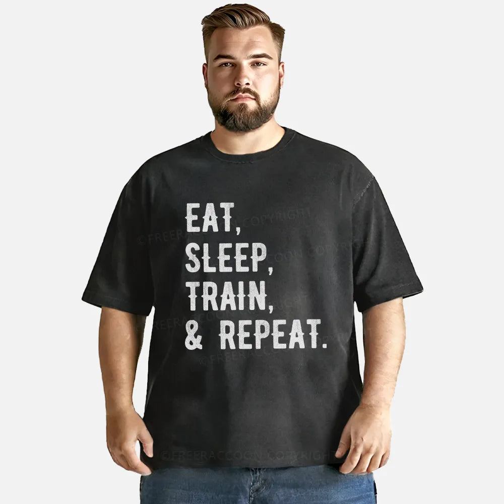 Vintage Eat, Sleep, Train, & Repeat Washed T-Shirt