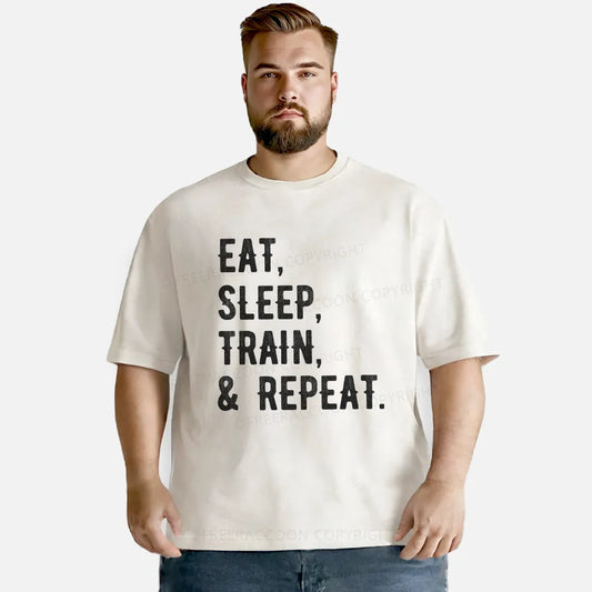 Vintage Eat, Sleep, Train, & Repeat Washed T-Shirt