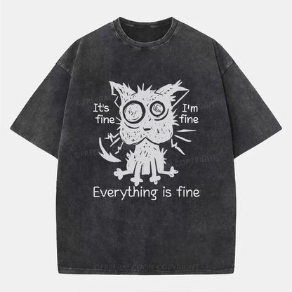 Vintage It'S Fine, I'M Fine, Everything Is Fine Washed T-Shirt