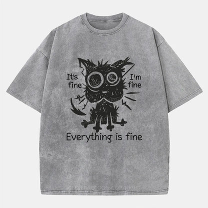 Vintage It'S Fine, I'M Fine, Everything Is Fine Washed T-Shirt