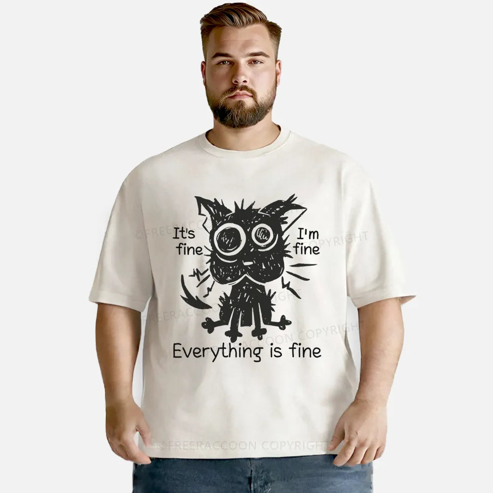 Vintage It'S Fine, I'M Fine, Everything Is Fine Washed T-Shirt