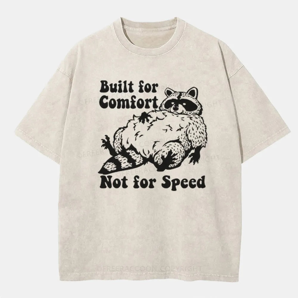 Vintage Built For Comfort Not Speed Raccoon Washed T-Shirt