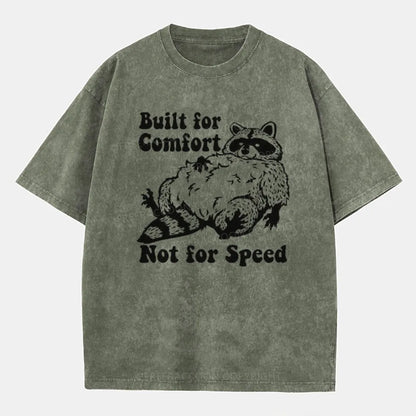 Vintage Built For Comfort Not Speed Raccoon Washed T-Shirt