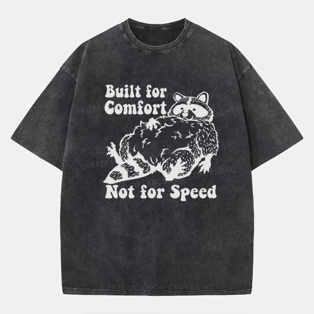 Vintage Built For Comfort Not Speed Raccoon Washed T-Shirt