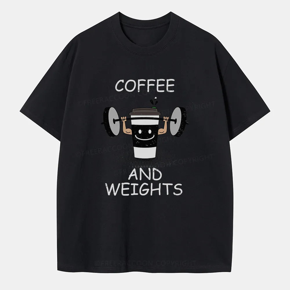 Vintage Coffee And Weights Classic T-Shirt