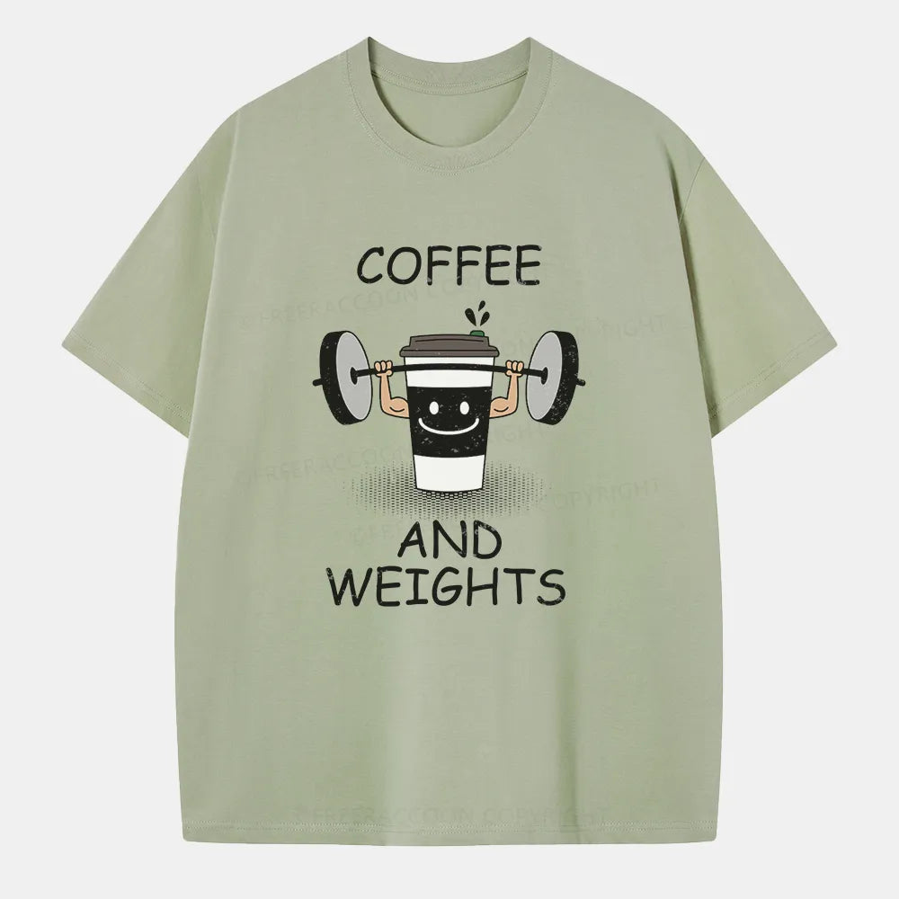 Vintage Coffee And Weights Classic T-Shirt