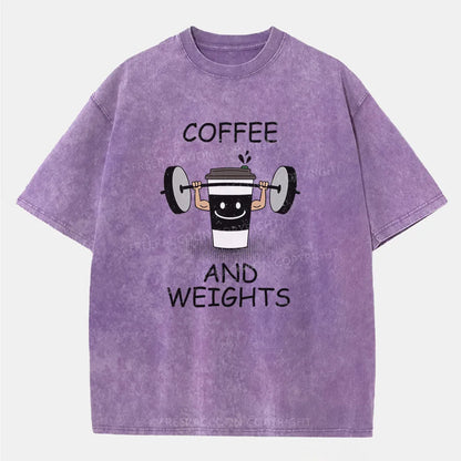 Vintage Coffee And Weights Washed T-Shirt