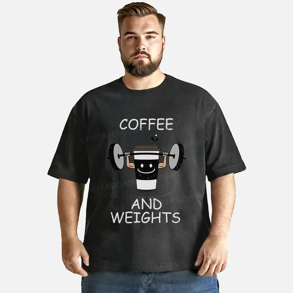 Vintage Coffee And Weights Washed T-Shirt