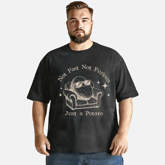 Vintage Not Fast Not Furious, Just A Potato Washed T-Shirt