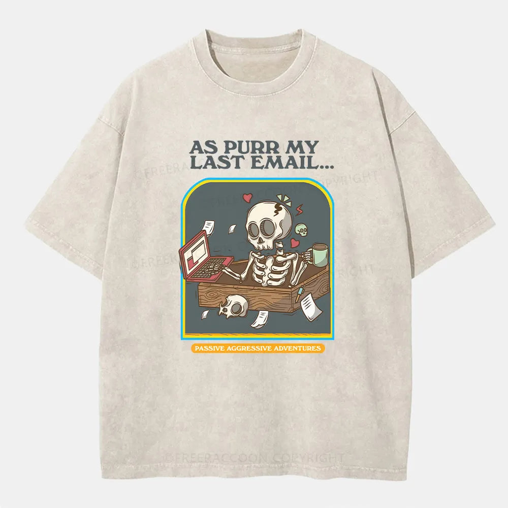 Vintage Purr My Last Email Washed T-Shirt