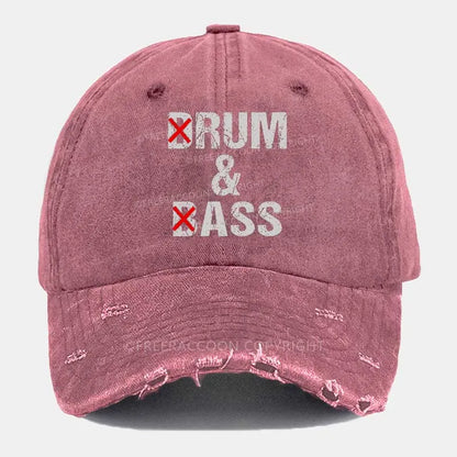 Vintage Drum And Bass Rum Ass Ripped Washed Cap