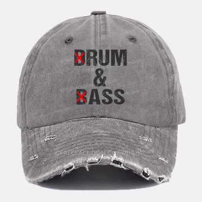 Vintage Drum And Bass Rum Ass Ripped Washed Cap