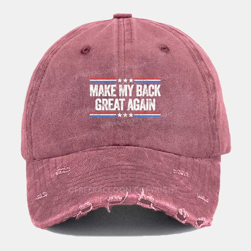 Vintage Make My Back Great Again Ripped Washed Cap