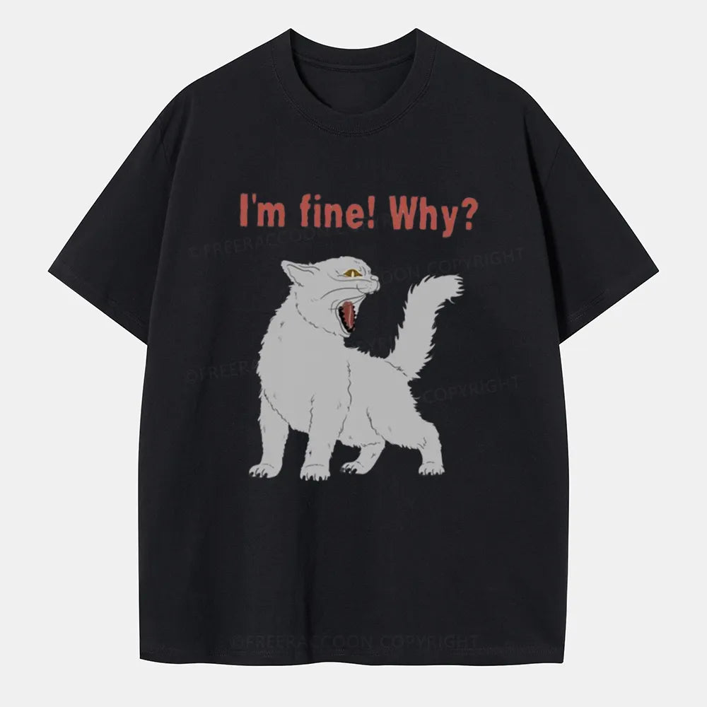 Vintage Sarcastic I'M Fine Cat Classic T-Shirt