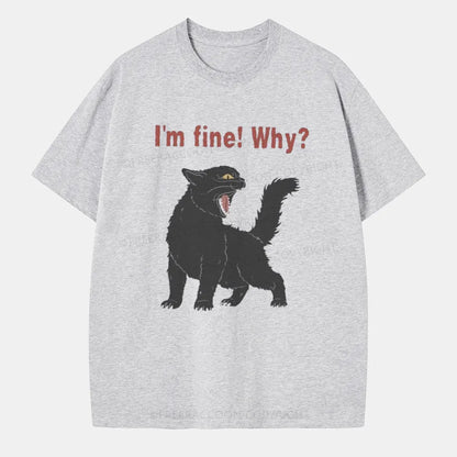 Vintage Sarcastic I'M Fine Cat Classic T-Shirt