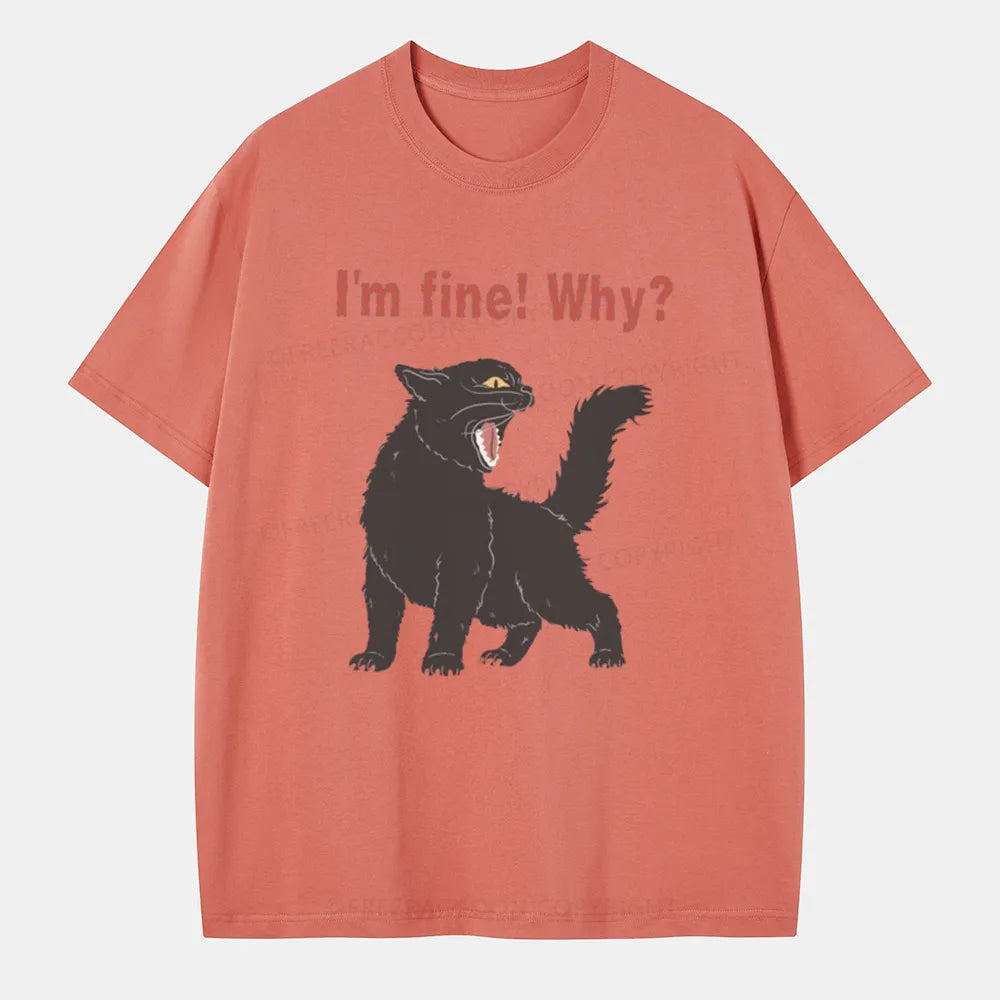 Vintage Sarcastic I'M Fine Cat Classic T-Shirt