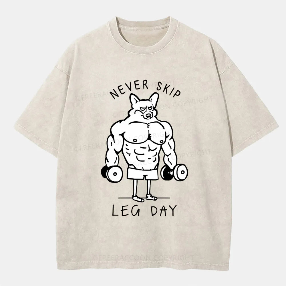 Vintage Never Skip Leg Day Washed T-Shirt