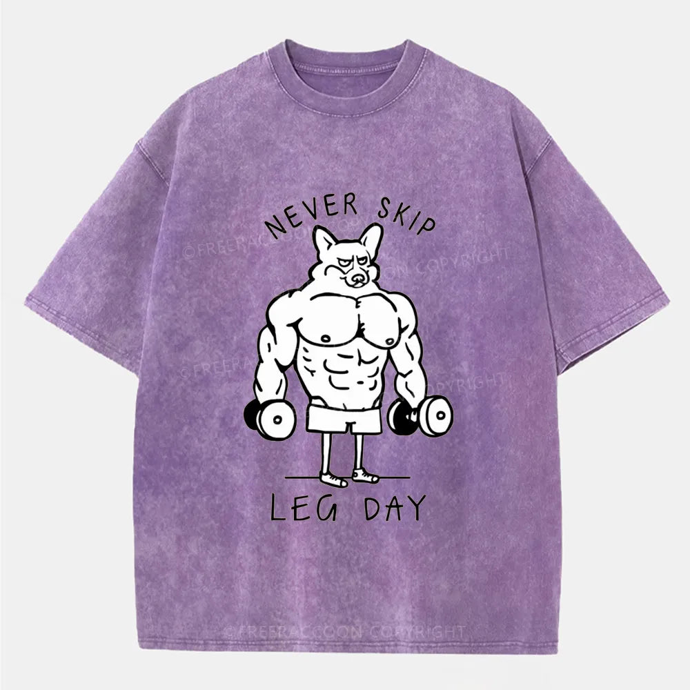 Vintage Never Skip Leg Day Washed T-Shirt