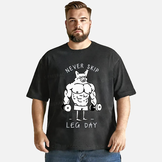 Vintage Never Skip Leg Day Washed T-Shirt