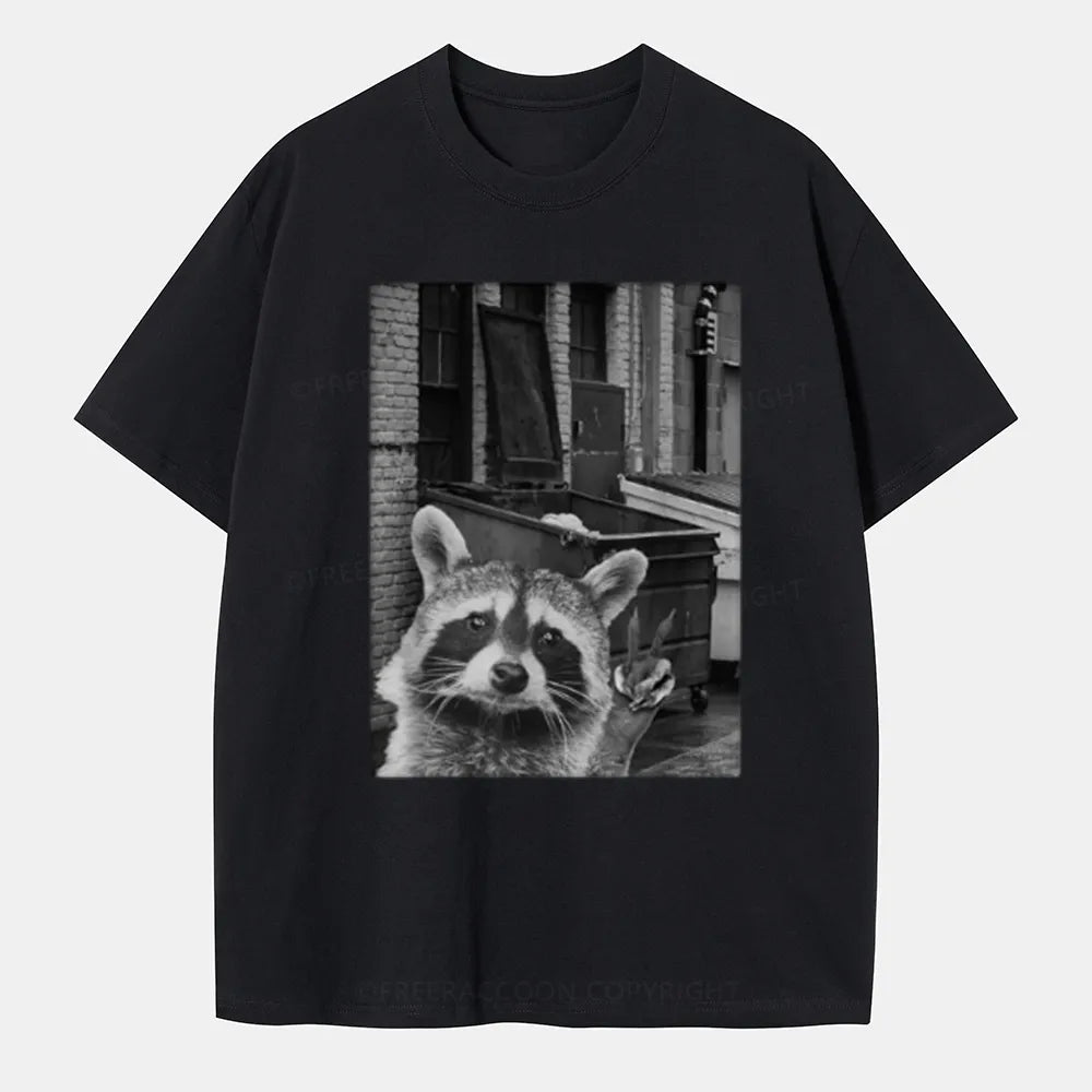 Vintage Funny Raccoon Selfie Classic T-Shirt