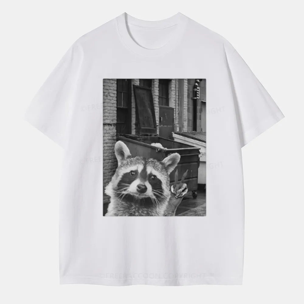 Vintage Funny Raccoon Selfie Classic T-Shirt