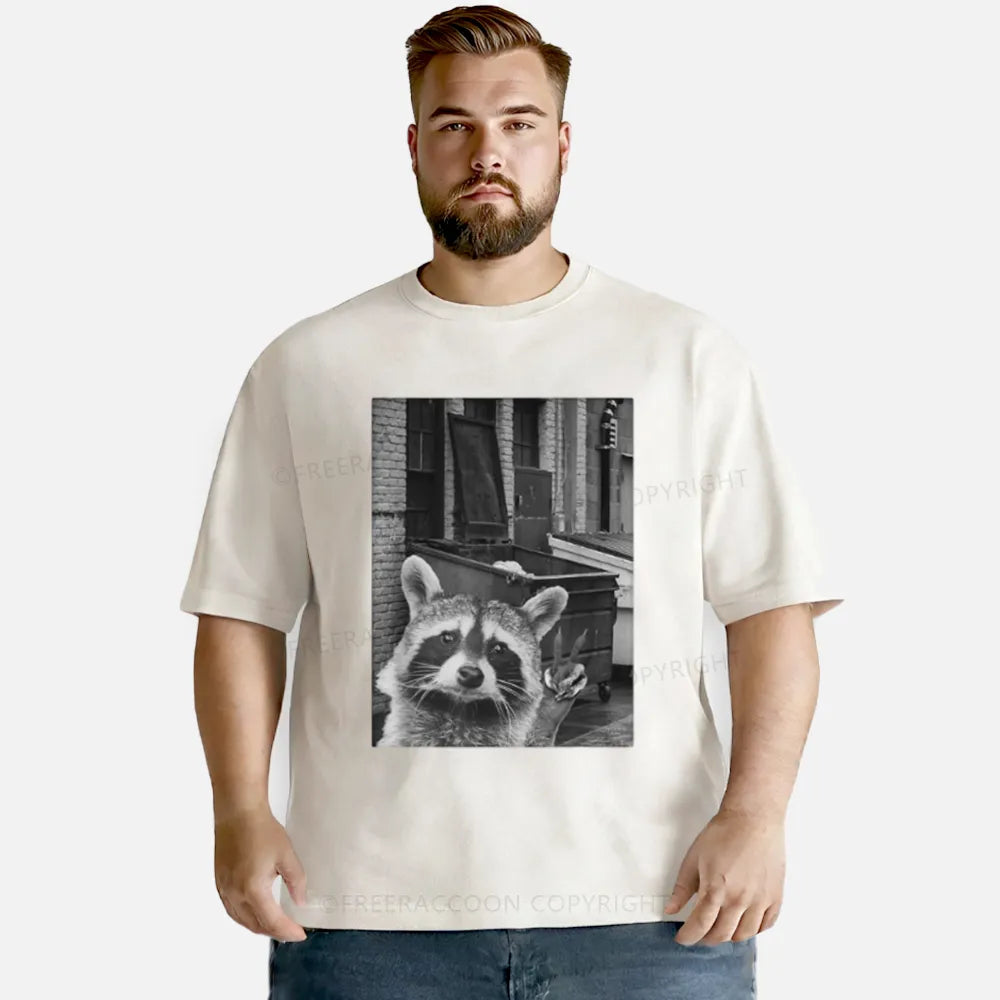 Vintage Funny Raccoon Selfie Washed T-Shirt