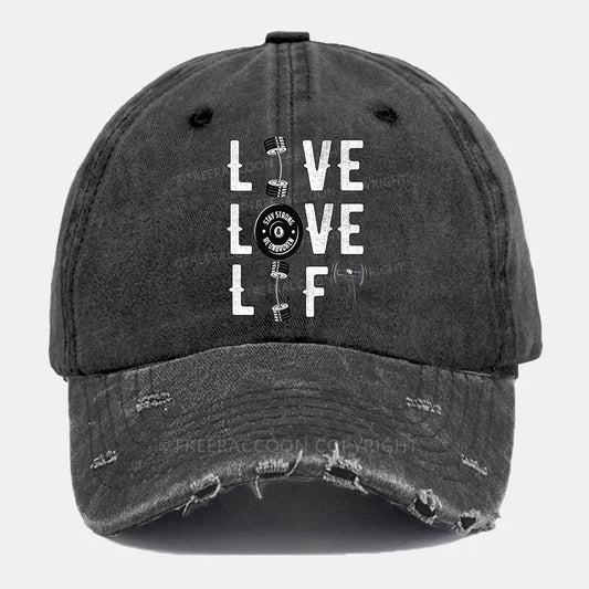 Vintage Live Love Lift Ripped Washed Cap