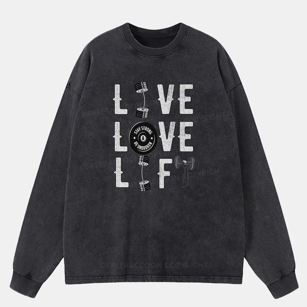 Vintage Live Love Lift Washed Long Sleeve Shirt