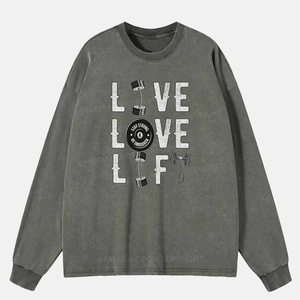 Vintage Live Love Lift Washed Long Sleeve Shirt