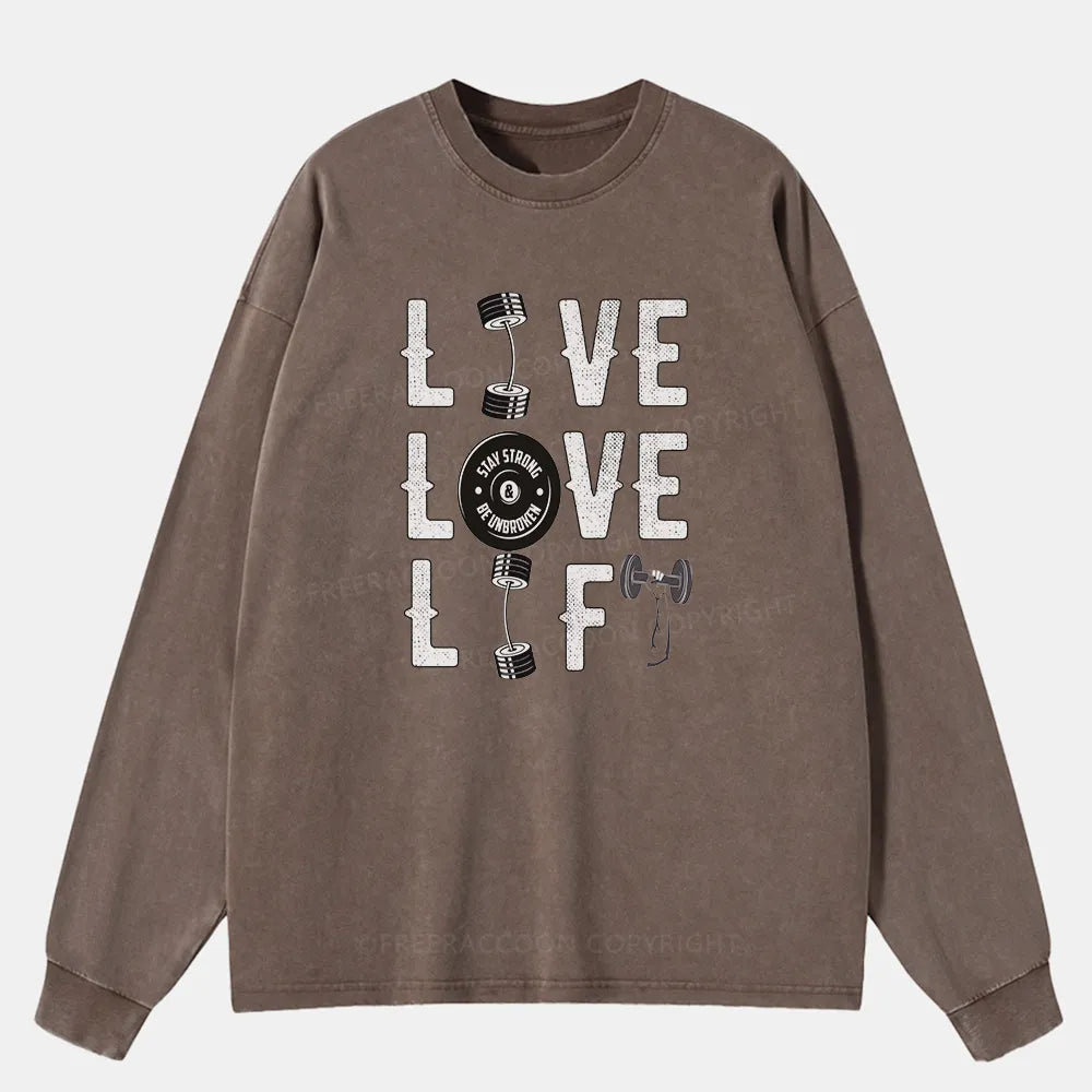 Vintage Live Love Lift Washed Long Sleeve Shirt