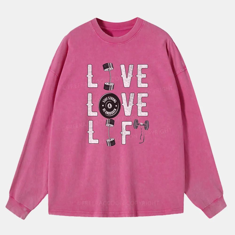 Vintage Live Love Lift Washed Long Sleeve Shirt