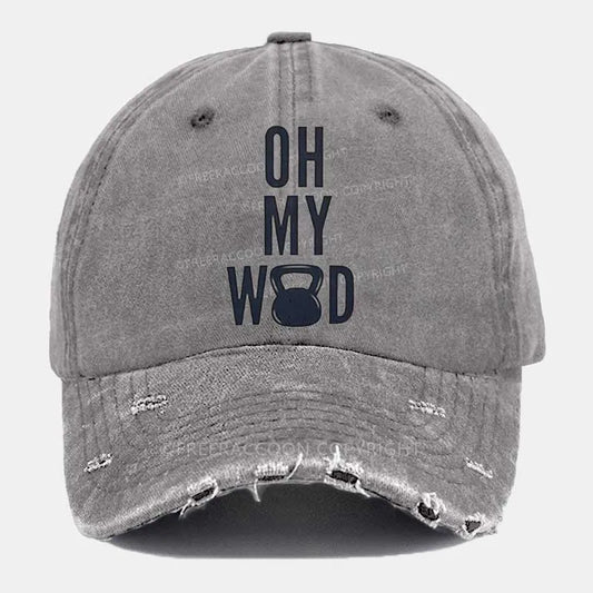 Vintage Oh My Wod Ripped Washed Cap