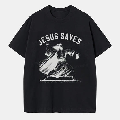 Vintage Jesus Saves Playing Baseball Classic T-Shirt