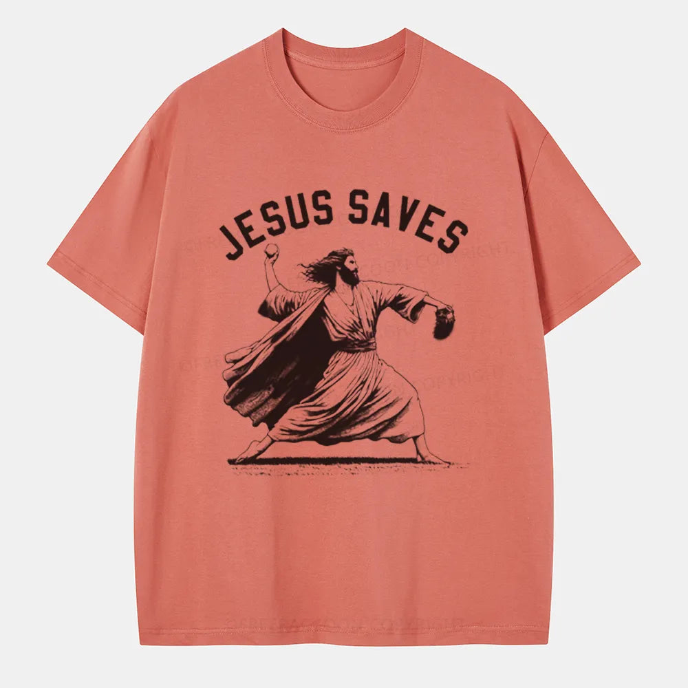 Vintage Jesus Saves Playing Baseball Classic T-Shirt