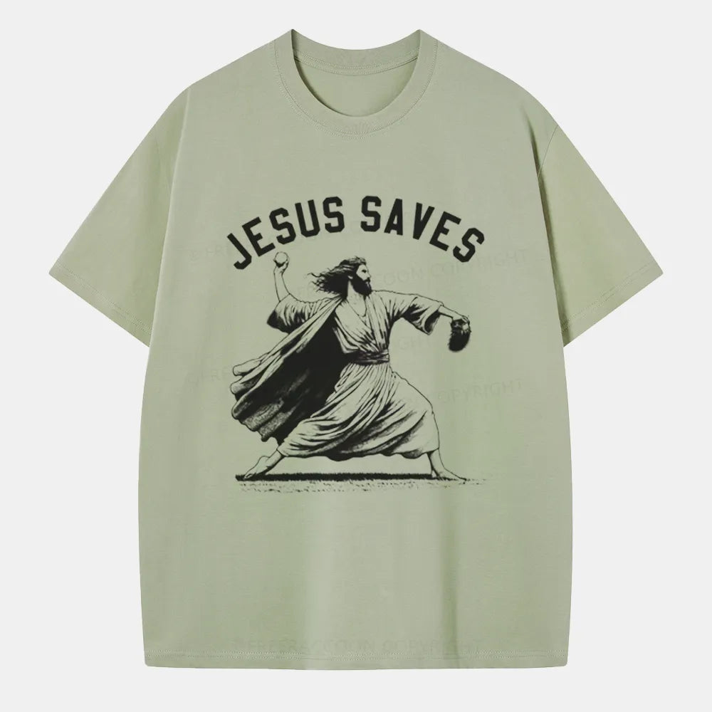 Vintage Jesus Saves Playing Baseball Classic T-Shirt