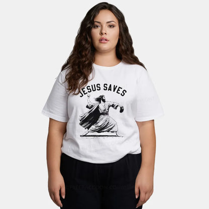 Vintage Jesus Saves Playing Baseball Classic T-Shirt