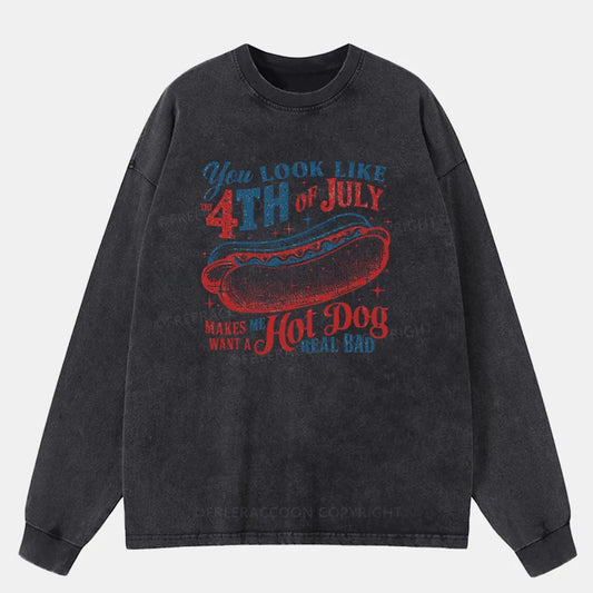 Vintage You Look Like The 4Th Of July Washed Long Sleeve Shirt