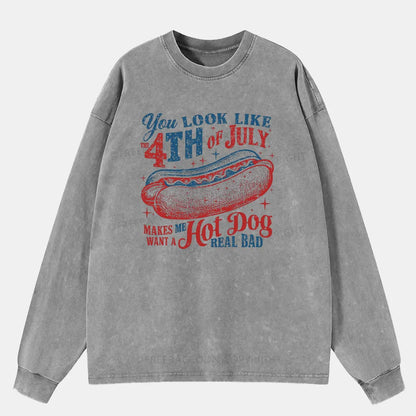 Vintage You Look Like The 4Th Of July Washed Long Sleeve Shirt