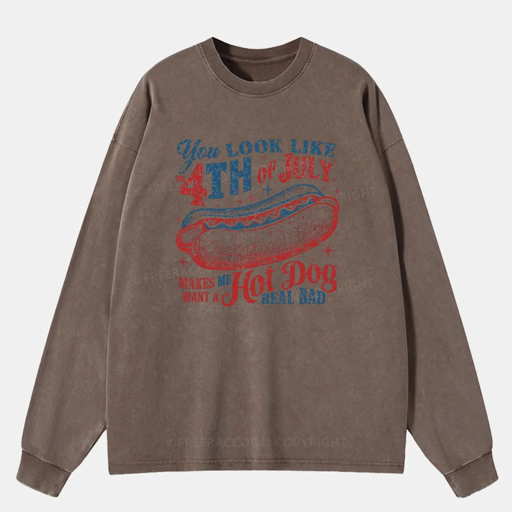 Vintage You Look Like The 4Th Of July Washed Long Sleeve Shirt