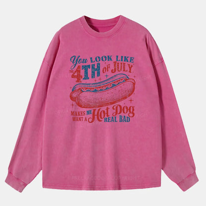 Vintage You Look Like The 4Th Of July Washed Long Sleeve Shirt