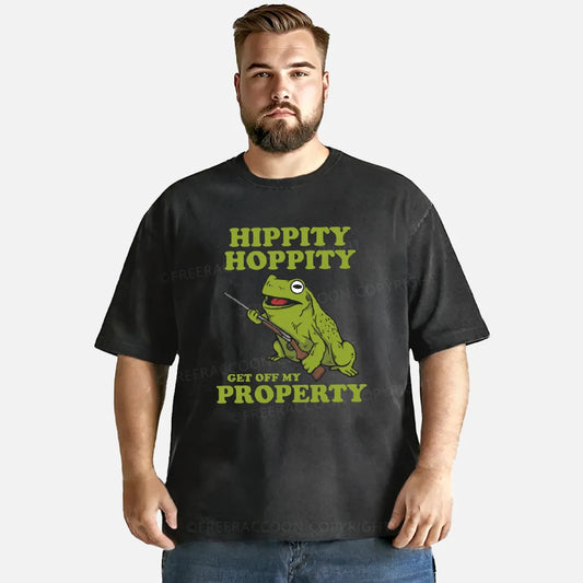 Vintage Hippity Hoppity Get Off My Property Washed T-Shirt