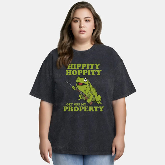 Vintage Hippity Hoppity Get Off My Property Washed T-Shirt