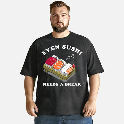 Vintage Even Sushi Needs A Break Washed T-Shirt