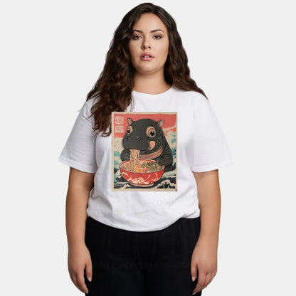 Vintage Hippo And Ramen Classic T-Shirt