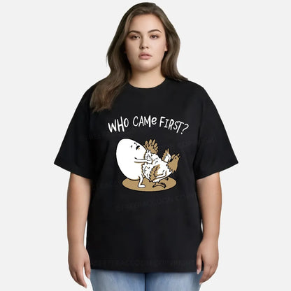 Vintage Who Came First Chicken Or Egg Classic T-Shirt