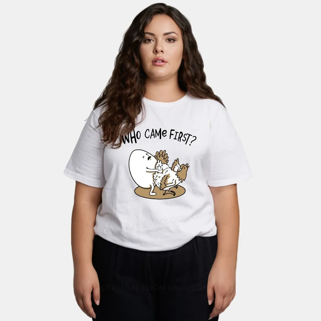 Vintage Who Came First Chicken Or Egg Classic T-Shirt